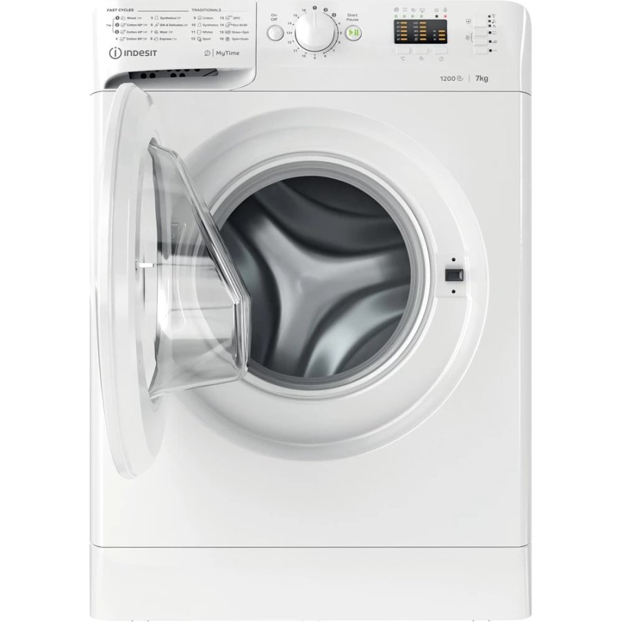 INDESIT | Washing machine | MTWA 71252 W EE | Energy efficiency class E | Front loading | Washing capacity 7 kg | 1200 RPM | Depth 54 cm | Width 59.5 cm | Display | LED | White #5