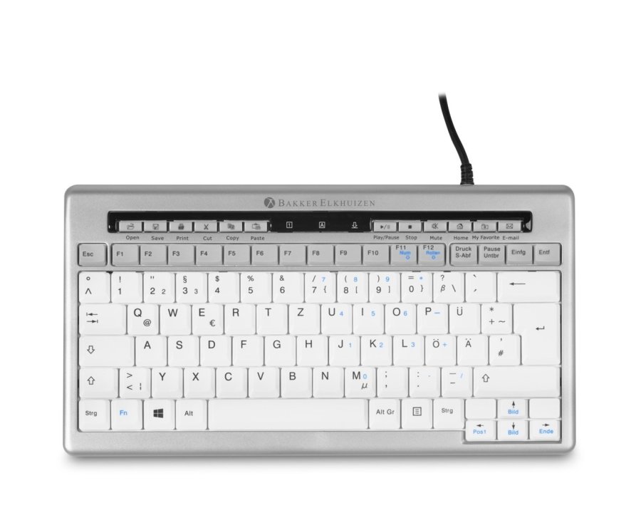 BakkerElkhuizen S-board 840 tastatur Kontor USB QWERTZ Tysk Lys gr�, Hvid #1