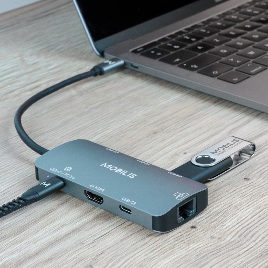 Mobilis 001382 dockingstation Ledningsf�rt USB 3.2 Gen 1 (3.1 Gen 1) Type-C Sort, Gr� #4