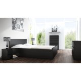 Topeshop M2 CZER sengelampe & sengebord 2 skuffe(r) Sort #4