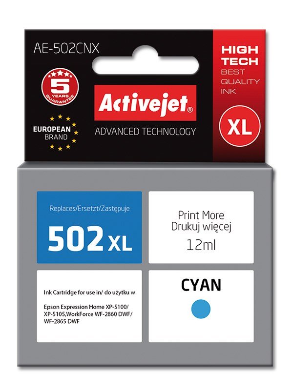 Activejet AE-502CNX Ink (erstatning Epson 502XL W24010; Supreme; 12 ml; bl) #1