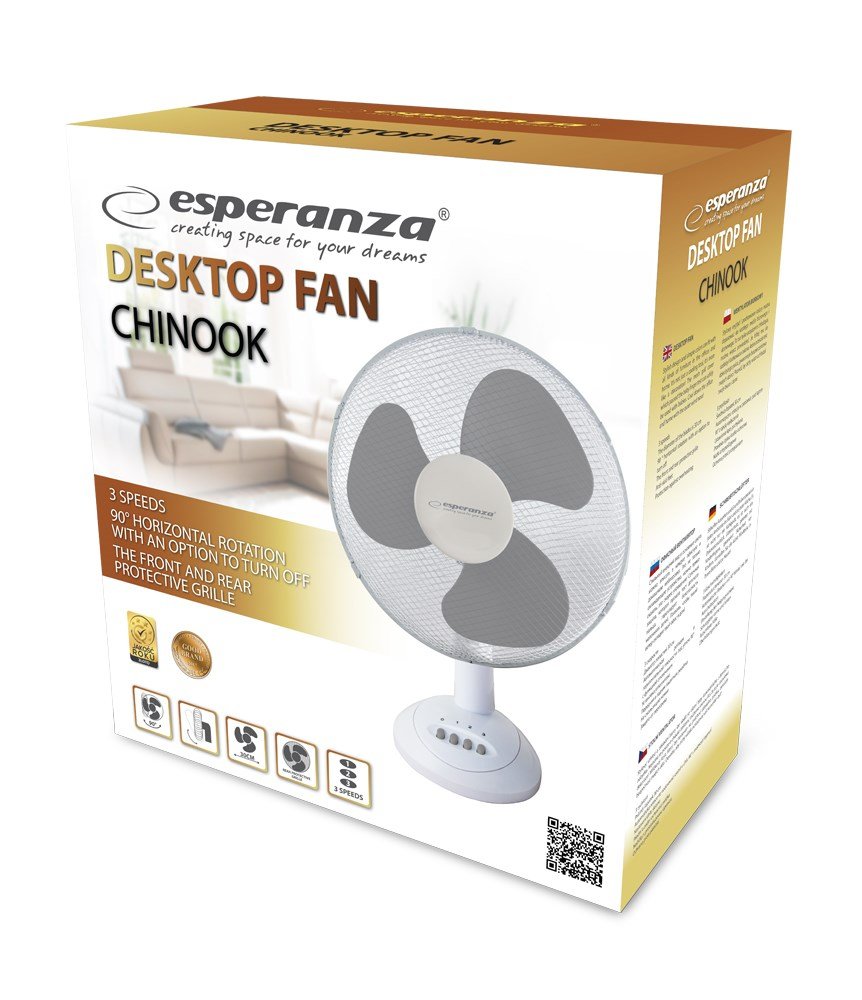 Esperanza EHF003WE, 12'' skrivebordsventilator, hvid-gr #13