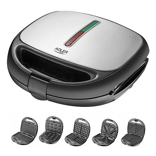 Adler AD 3040 sandwichtoaster 1200 W Sort, Gr #2