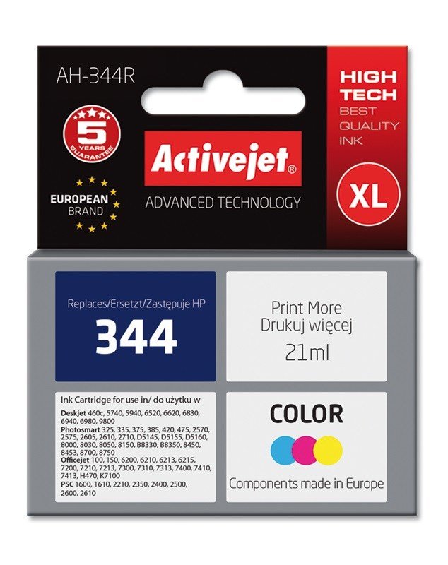 Activejet AH-344R blk (erstatning HP 344 C9363EE; premium; 21 ml; farve) #1