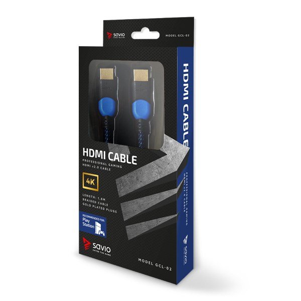 Savio GCL-02 HDMI-kabel 1,8 m HDMI Type A (Standard) Sort, Bl #2