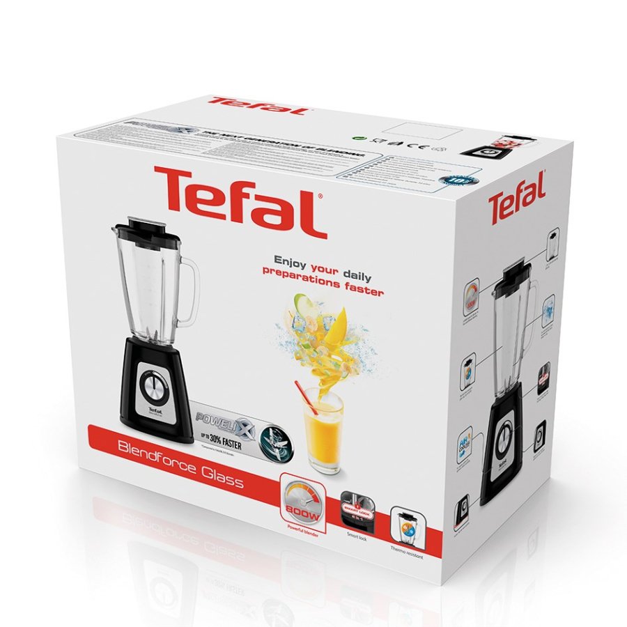 Tefal BlendForce II BL4358 blender 1,25 L Bordplade blender 800 W Sort, Brstet stl #5