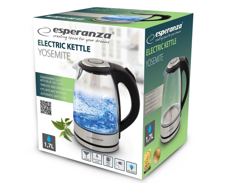 Esperanza EKK012 elkedel 1,7 L glas/sort 2200 W #5