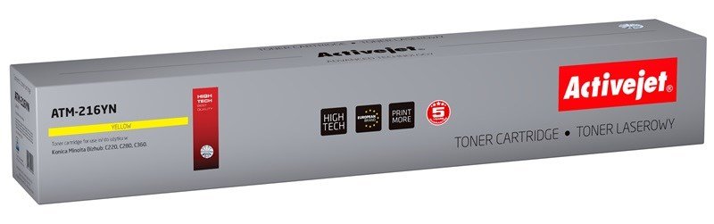 Activejet ATM-216YN tonerkassette (erstatning Konica Minolta TN216Y; Supreme; 26000 sider; gul) #1