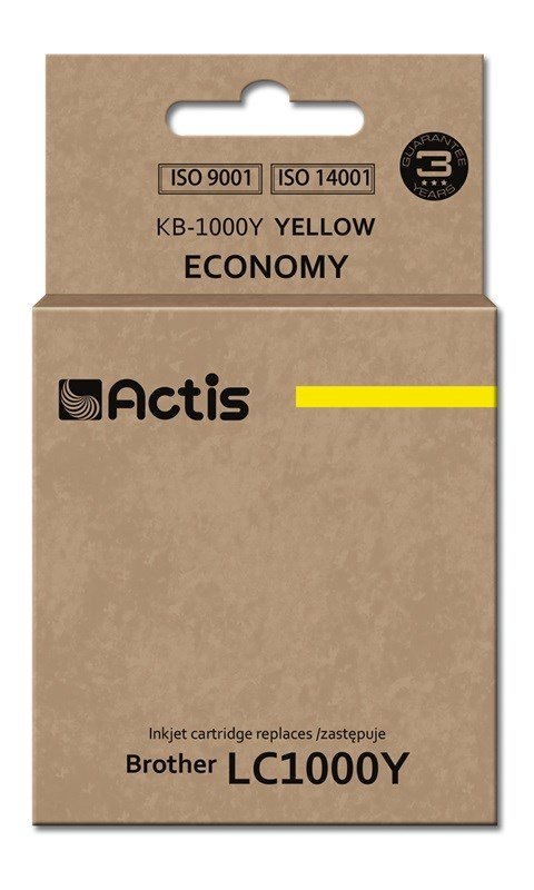 Actis KB-1000Y blk (erstatning Brother LC1000Y/LC970Y; Standard; 36 ml; gul) #1