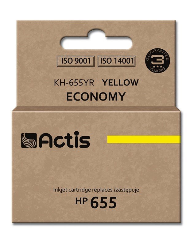 Actis KH-655YR blk (erstatning HP 655 CZ112AE; Standard; 12 ml; gul) #1