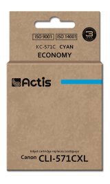 Actis KC-571C blk (Canon CLI-571C erstatning; Standard; 12 ml; bl) #1