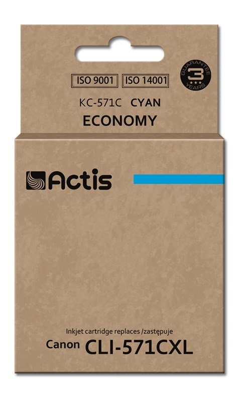 Actis KC-571C blk (Canon CLI-571C erstatning; Standard; 12 ml; bl) #1