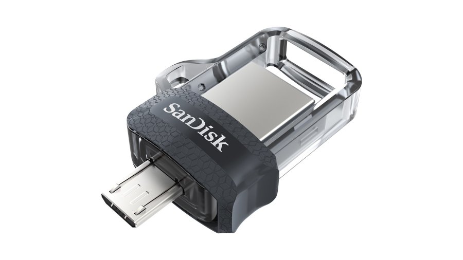 SanDisk Ultra Dual m3.0 USB-ngle 128 GB USB Type-A / Micro-USB 3.2 Gen 1 (3.1 Gen 1) Sort, Slv, Transparent #1