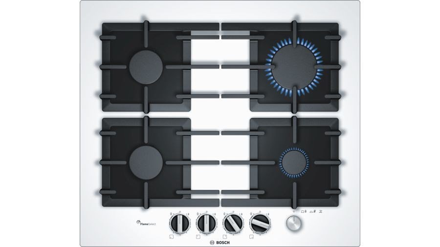 Bosch Serie 6 Gas cooktop PPP6A2M90 4 fields white color Hvid Indbygget 60 cm Gaskomfur 4 zone(s) #1