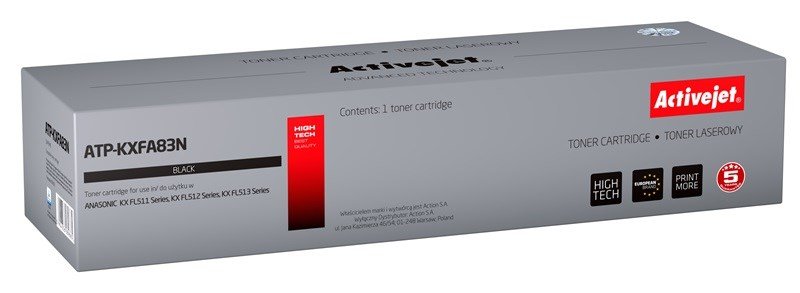 Activejet ATP-KXFA83N (erstatning Panasonic KXFA83; Supreme; 2500 sider; sort) #1