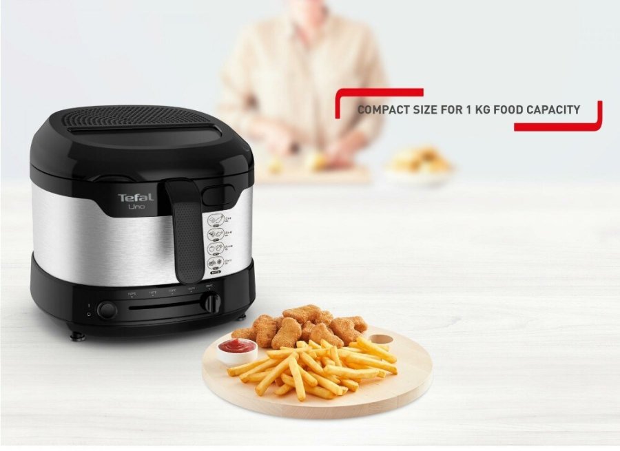 Tefal Uno FF215D Enkelt Enkeltstende 1600 W Frituregryde Sort, Rustfrit stl #9