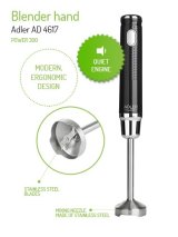 Adler AD 4617 blender Nedsnkning blender Sort, Slv 350 W #6