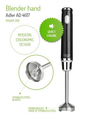 Adler AD 4617 blender Nedsnkning blender Sort, Slv 350 W #6