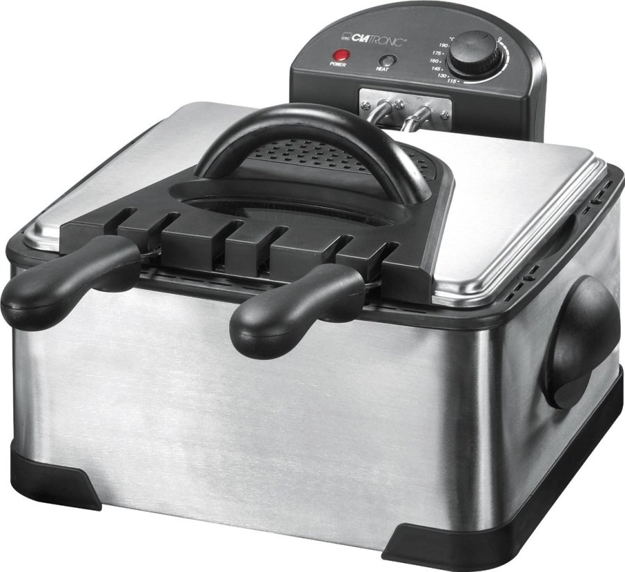 Clatronic FR 3195 Frituregryde 4 L 2000 W Sort, Rustfrit stl #1