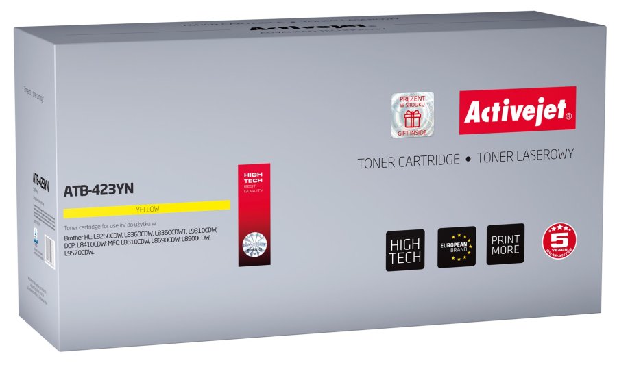 Activejet tonerkassette ATB-423YN (erstatning Brother TN-423Y; Supreme; 4000 sider; gul) #1