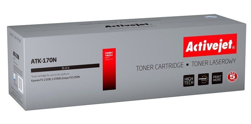 Activejet Tonerpatron ATK-170N (Kyocera erstatning TK-170; Supreme; 7200 sider; sort) #1