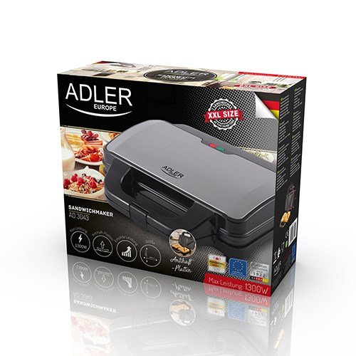 Adler AD 3043 sandwichtoaster 1300 W Sort #8