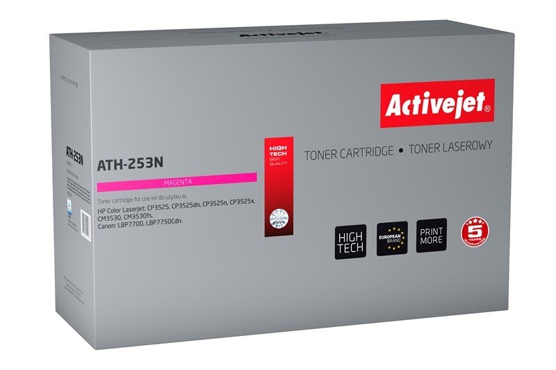 Activejet ATH-253N Toner til HP, Canon-printere, erstatning for HP 504A CE253A, Canon CRG-723M; Supreme; 7000 sider; lilla #1
