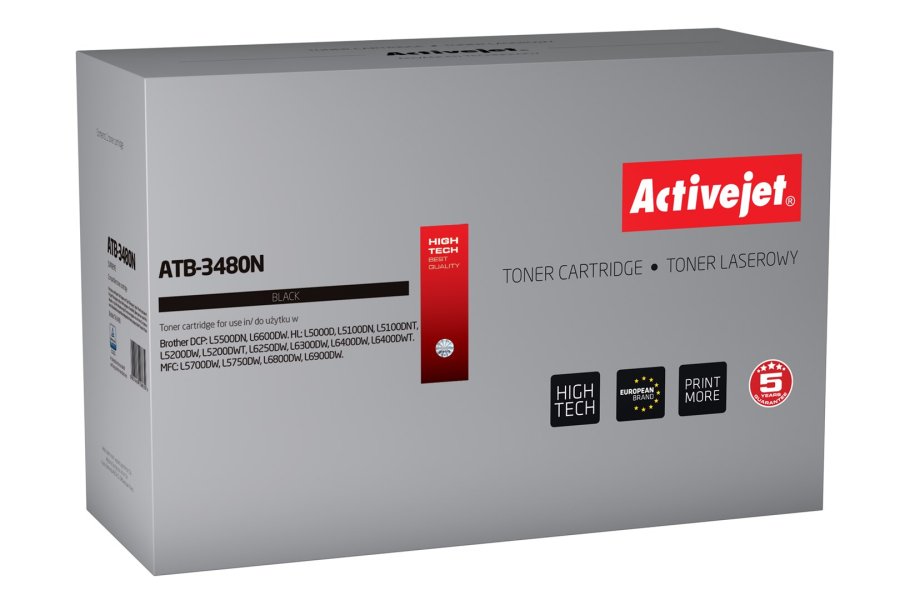 Activejet tonerpatron ATB-3480N (erstatning Brother TN-3480; Supreme; 8000 sider; sort) #1