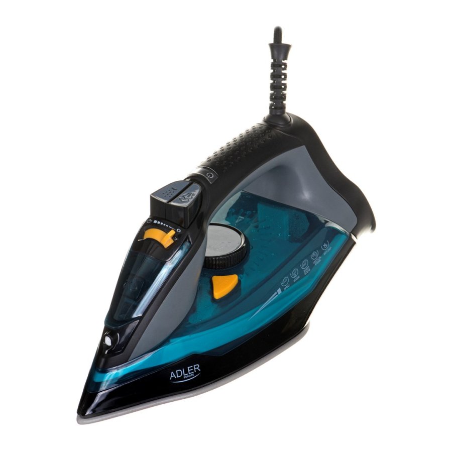 Adler AD 5032 strygejern Tr strygejern Keramisk strygesl Sort, Bl, Gr 2400 W #1