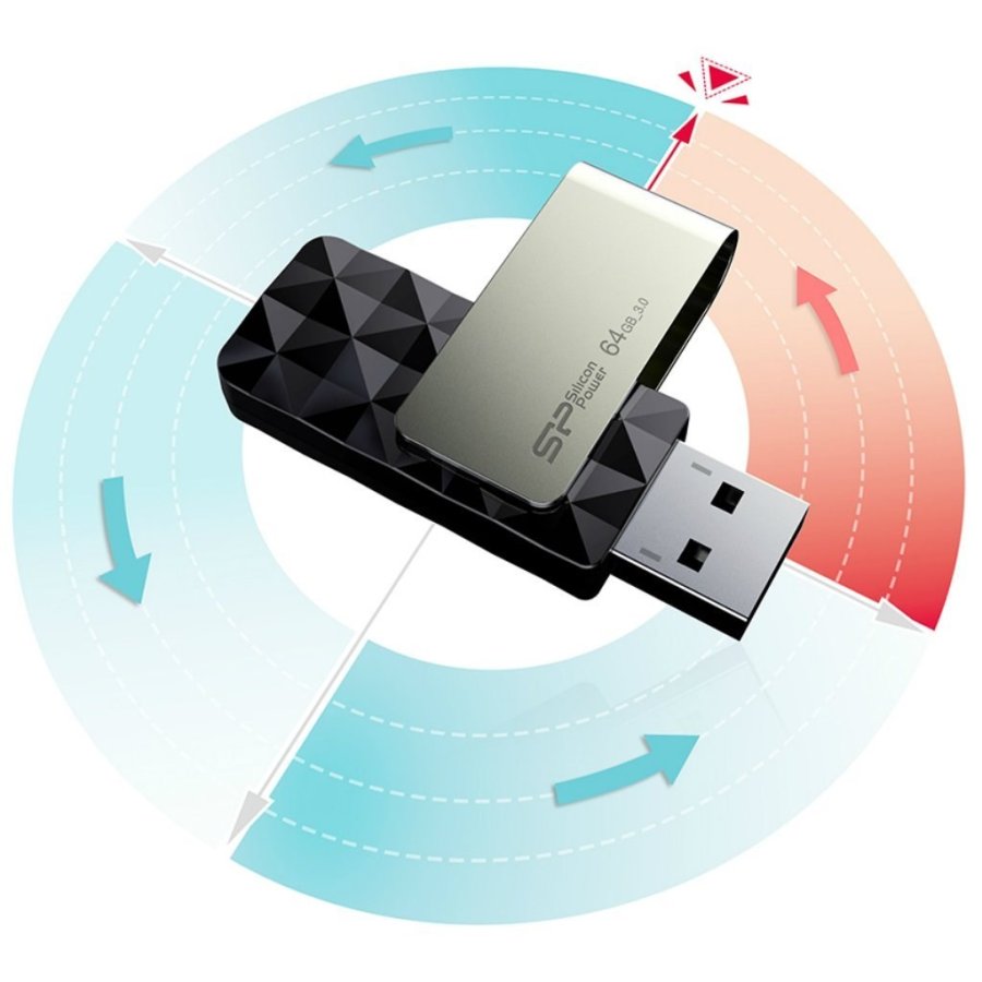 Silicon Power Blaze B30 64 GB USB Type-A 3.0 (3.1 Gen 1) hukommelsespind Sort #5