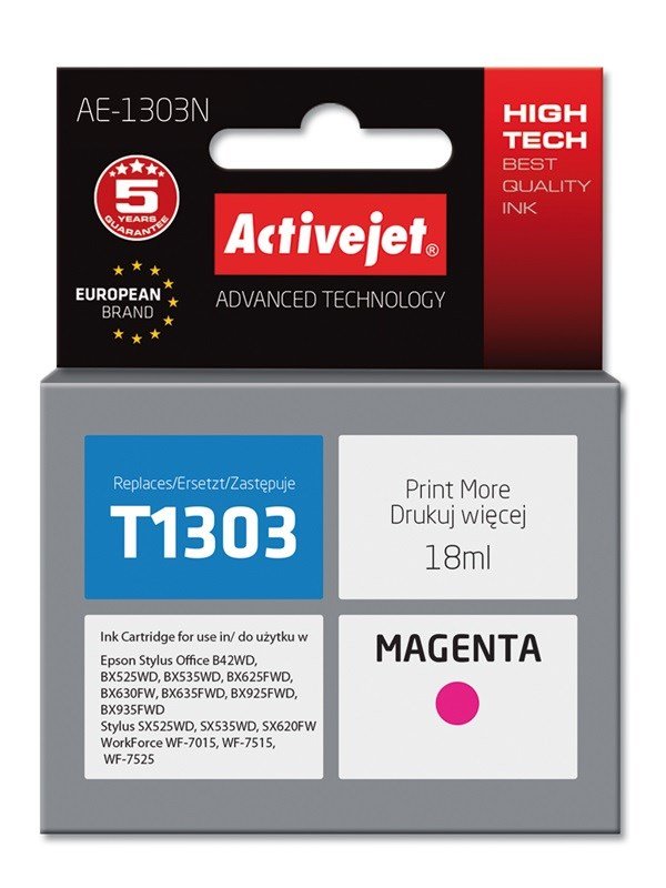 Activejet AE-1303N blk (erstatning Epson T1303; Supreme; 18 ml; rd) #1