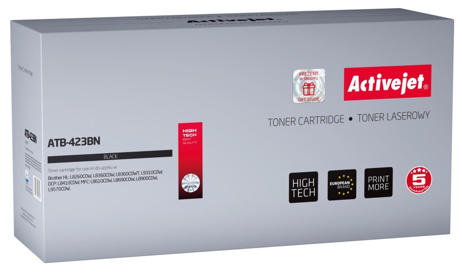 Activejet tonerkassette ATB-423BN (erstatning Brother TN-423BK; Supreme; 6500 sider; sort) #1