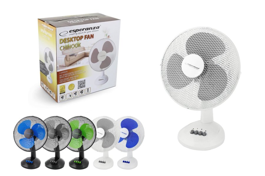Esperanza EHF003WE, 12'' skrivebordsventilator, hvid-gr #4