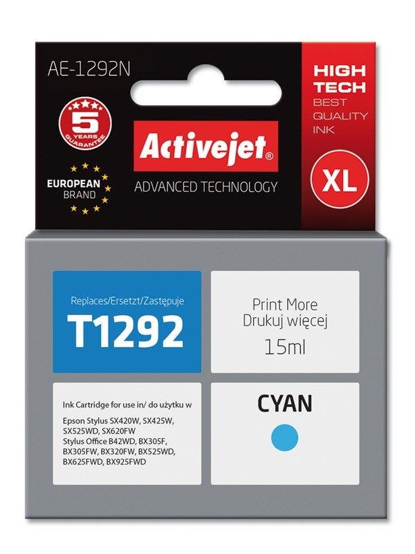 Activejet AE-1292N blk (erstatning Epson T1292; Supreme; 15 ml; bl) #1