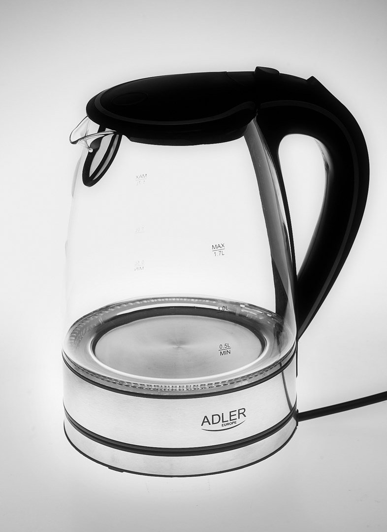 Adler AD 1225 elkedel 1,7 L Sort, Rustfrit stl, Transparent 2200 W #53