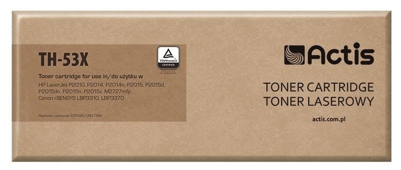 Actis Tonerpatron TH-53X (erstatning HP 53X Q7553X, Canon CRG-715H; Standard; 7000 sider; sort) #1