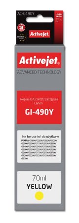 Activejet AC-G490Y blk (erstatning for Canon GI-490Y; Supreme; 70 ml; gul) #1