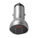 Baseus biloplader med display, 2x USB, 4,8A, 24W (slv) #2
