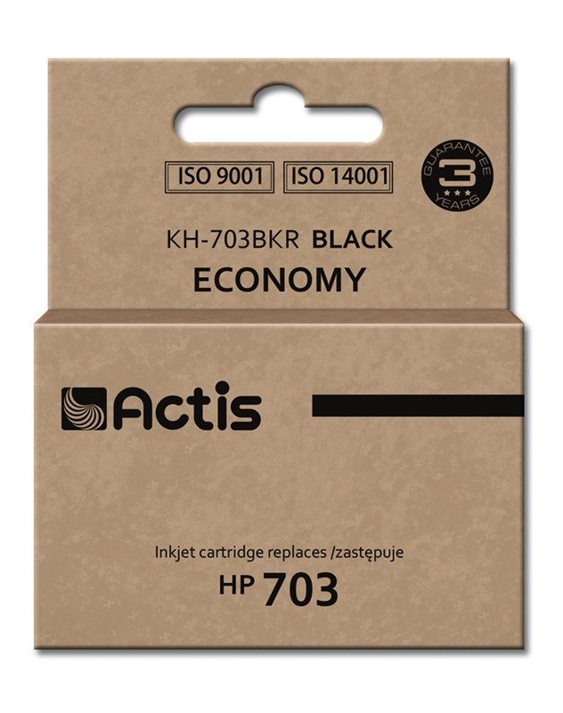 Actis KH-703BKR Blk (erstatning HP 703 CD887AE; Standard; 15 ml; sort) #1