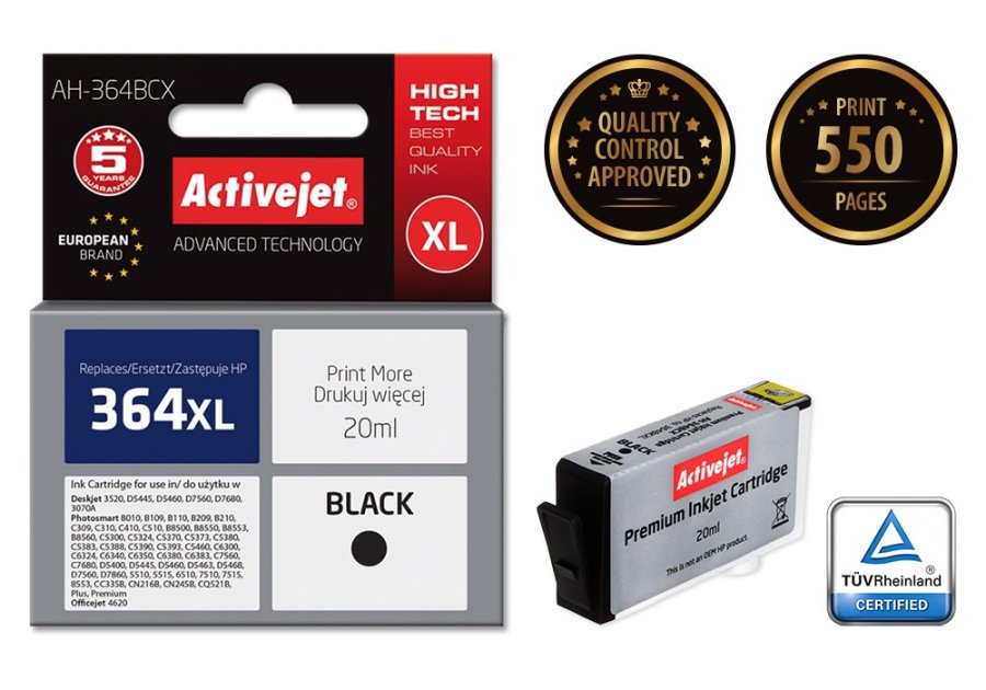 Activejet AH-364BCX blk (erstatning HP 364XL CN684EE; Premium; 20 ml; sort) #2