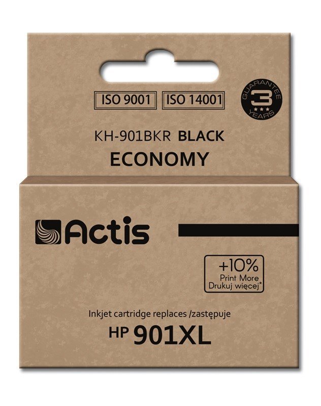 Actis KH-901BKR Blk (erstatning HP 901XL CC654AE; Standard; 20 ml; sort) #1