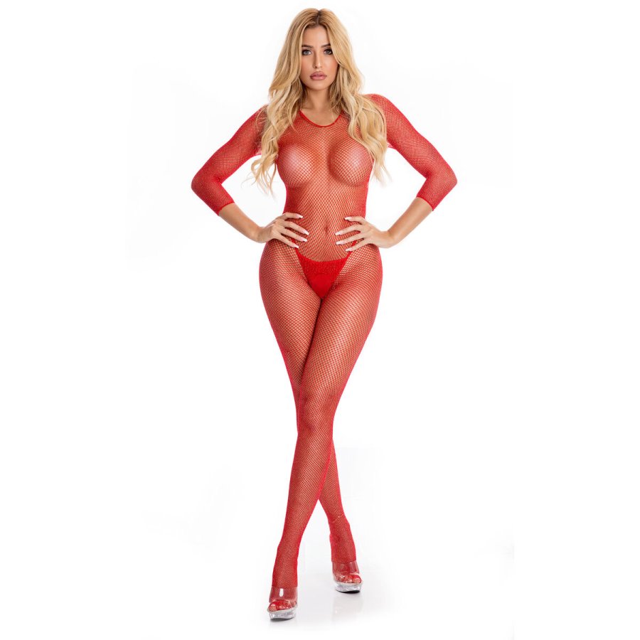 Bodystocking Pink Lipstick R�d (S/M) #1