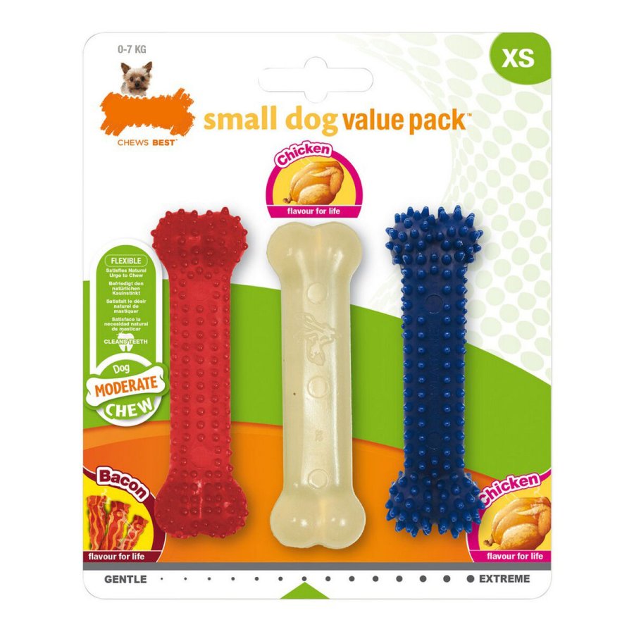 Hund Bidering Nylabone Value Pack Bacon Strrelse S Kylling Termoplastisk (3 pcs) #1