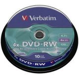 DVD-RW Verbatim DVDVER00072B 10 enheder #1