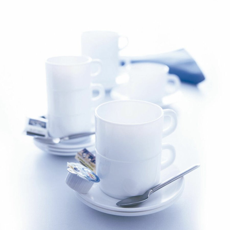 Set med kopper Luminarc Apilable Hvid 280 ml Kan stables (6 enheder) #7