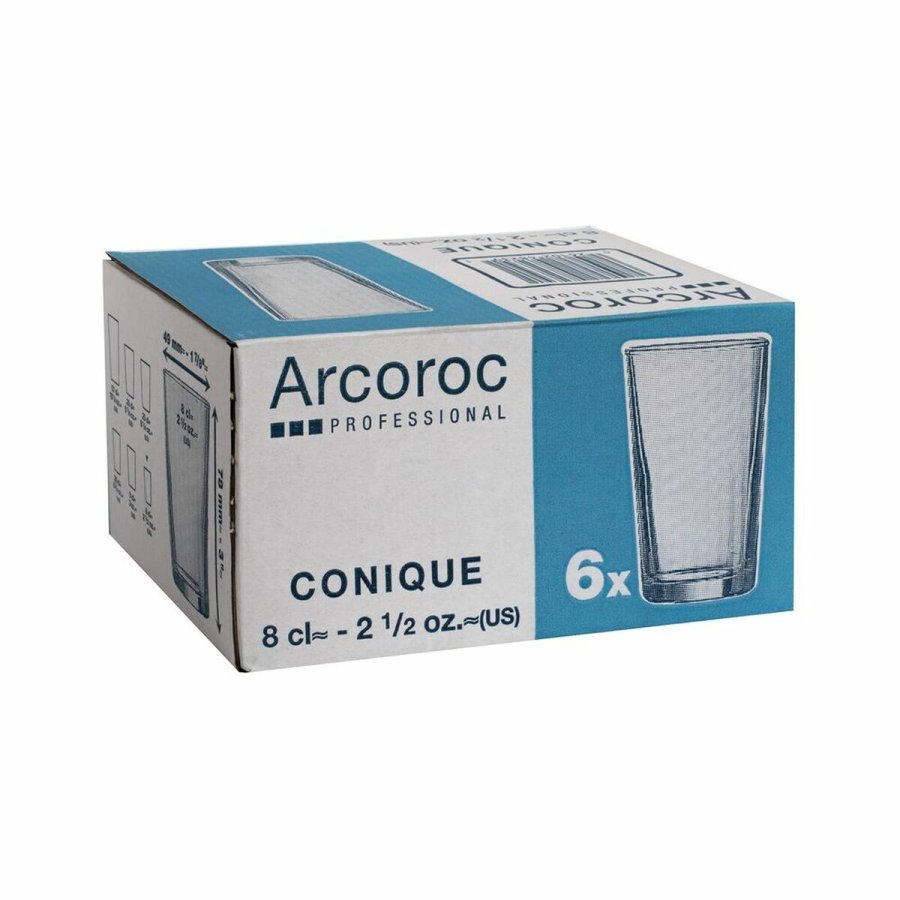 Glas Arcoroc Conique Gennemsigtig Glas (6 enheder) (8 cl) #1