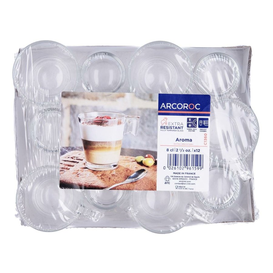 plade Arcoroc Restaurant Kaffe Hvid Glas 6 Dele #7