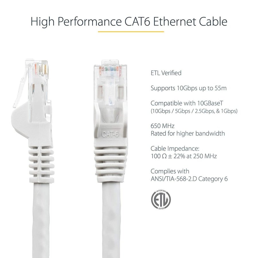 UTP kategori 6 stift netvrkskabel Startech N6PATC7MWH Hvid 7 m #6
