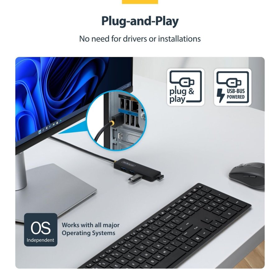 USB Hub Startech H5A4A-USB-HUB-2 Sort #6