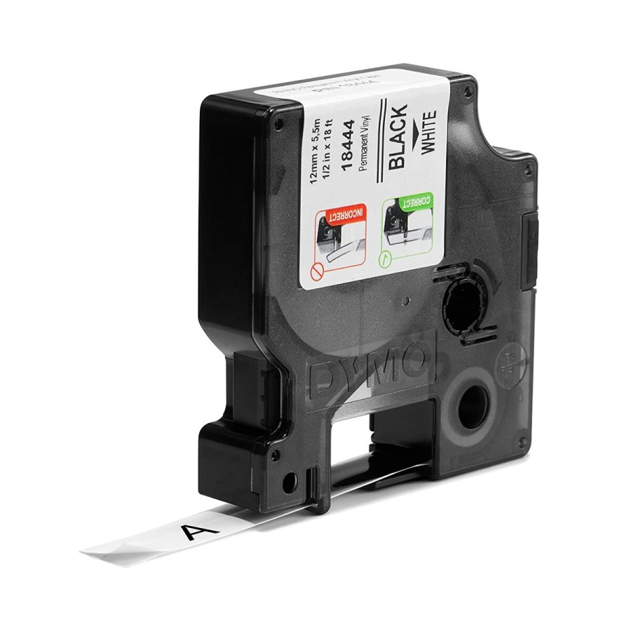 Lamineret tape til mrkningsmaskiner Dymo 18444 Hvid Sort/Hvid 12 mm #3